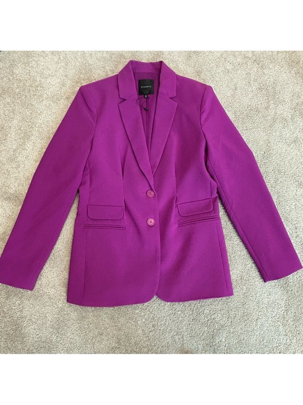 Dynamite magenta purple tailored single breasted blazer Sz M NWOT - Picture 3 of 10
